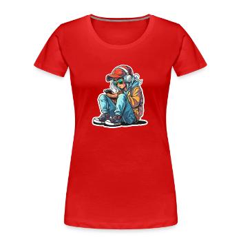 Gamer Graphics - Women's Premium Organic T-Shirt - red - Front - Mia (176cm)