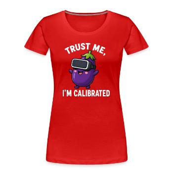 Cartoon de Gamer Dic Humor d’Aubergine - T-shirt bio Premium Femme - rouge - Devant - Mia (176cm)