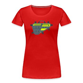 Bicycle Frame Bag Icon - Women's Premium Organic T-Shirt - red - Front - Mia (176cm)