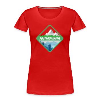 ANNAPURNA - T-shirt bio Premium Femme - rouge - Devant - Mia (176cm)