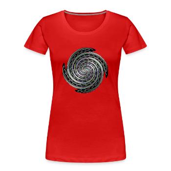 Spirale tourbillonnante de couleur - T-shirt bio Premium Femme - rouge - Devant - Mia (176cm)