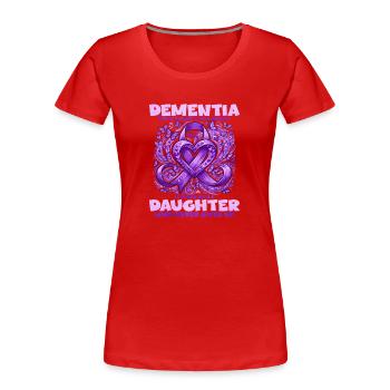 Fille d’une patiente atteinte de démence - T-shirt bio Premium Femme - rouge - Devant - Mia (176cm)