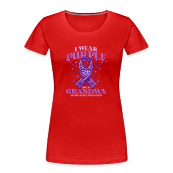 For my grandma – Alzheimer's education - Women's Premium Organic T-Shirt - red - Front - Mia (176cm)