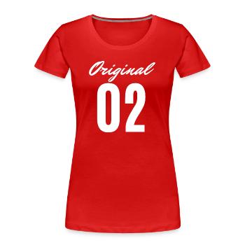 Logo original de la police 02 - T-shirt bio Premium Femme - rouge - Devant - Mia (176cm)