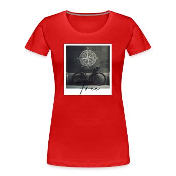 Vélo - T-shirt bio Premium Femme - rouge - Devant - Mia (176cm)