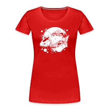 Fishing Street Art - Women's Premium Organic T-Shirt - red - Front - Mia (176cm)