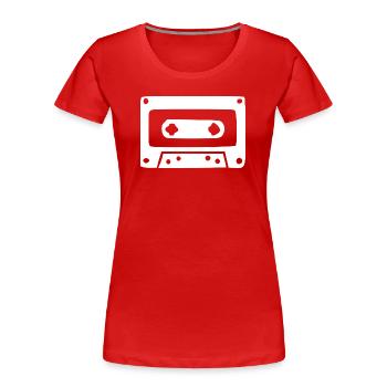 Cadeau vintage cassette rétro des années 80 et 90 - T-shirt bio Premium Femme - rouge - Devant - Mia (176cm)