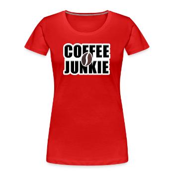 Accro au café : Amour de la caféine - T-shirt bio Premium Femme - rouge - Devant - Mia (176cm)
