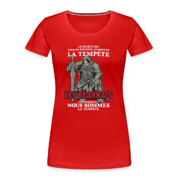 Le Diable Dit Vous Ne Pourrez Affronter La Temp... - T-shirt bio Premium Femme - rouge - Devant - Mia (176cm)