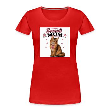 Somali Mom Cat Love - Women's Premium Organic T-Shirt - red - Front - Mia (176cm)