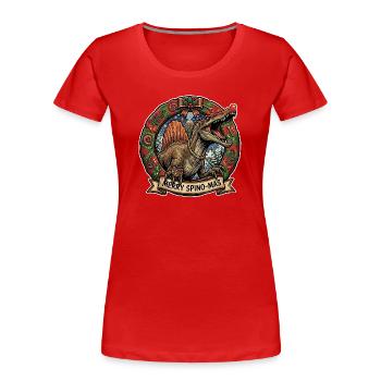 Spinosaurus Christmas - Women's Premium Organic T-Shirt - red - Front - Mia (176cm)
