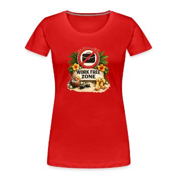 Cadeau de retraite drôle pour un collègue - T-shirt bio Premium Femme - rouge - Devant - Mia (176cm)