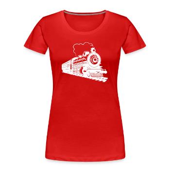 Railway Graphic - Women's Premium Organic T-Shirt - red - Front - Mia (176cm)