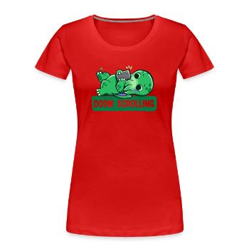 Défilement de Doom - T-shirt bio Premium Femme - rouge - Devant - Mia (176cm)