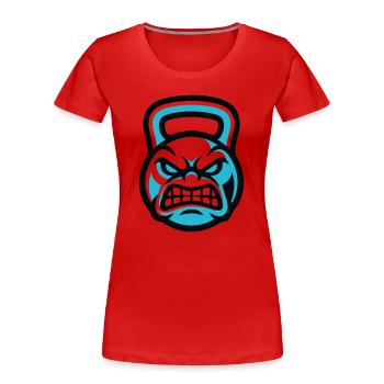 Kettlebell Devil Graphic - Women's Premium Organic T-Shirt - red - Front - Mia (176cm)