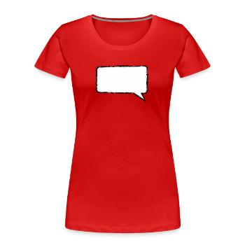 Sprechblase_Grunge_Eckig - T-shirt bio Premium Femme - rouge - Devant - Mia (176cm)