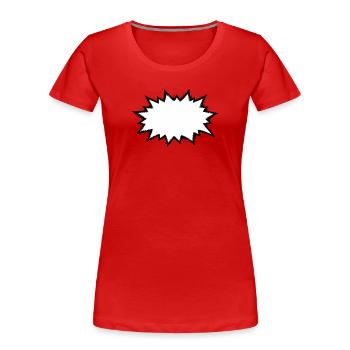Sprechblase_Grunge_Explosion - Women's Premium Organic T-Shirt - red - Front - Mia (176cm)