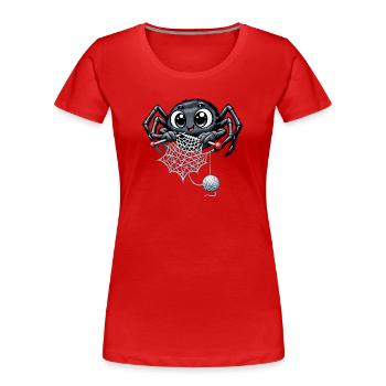 Araignée tricoteuse - T-shirt bio Premium Femme - rouge - Devant - Mia (176cm)
