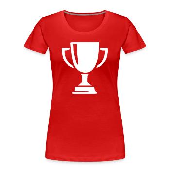 Pokal Sieg Geschenk Sportler - Frauen Premium Bio T-Shirt - Rot - Vorne - Mia (176cm)