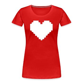 Cœur blanc Cœur Cadeau Cœur Blanc Pixel - T-shirt bio Premium Femme - rouge - Devant - Mia (176cm)