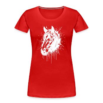 White Splash Horse Head - Women's Premium Organic T-Shirt - red - Front - Mia (176cm)