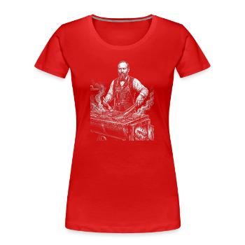 James Un barbecue grillé - T-shirt bio Premium Femme - rouge - Devant - Mia (176cm)