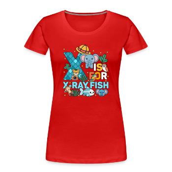 X is for X-ray Fish Alphabet - Women's Premium Organic T-Shirt - red - Front - Mia (176cm)