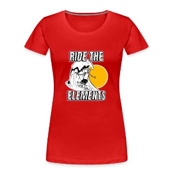 Wellenreiter Skelett - Frauen Premium Bio T-Shirt - Rot - Vorne - Mia (176cm)