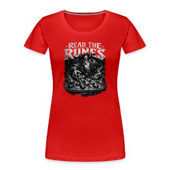 Read the Runes: Rune Seer - Women's Premium Organic T-Shirt - red - Front - Mia (176cm)