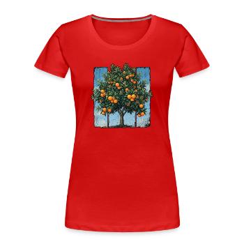 Orange tree - Women's Premium Organic T-Shirt - red - Front - Mia (176cm)