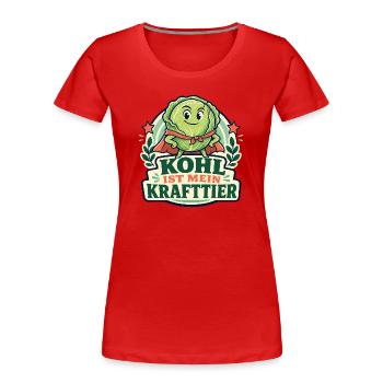 Kohl ist mein Krafttier – Gartenhumor - Frauen Premium Bio T-Shirt - Rot - Vorne - Mia (176cm)