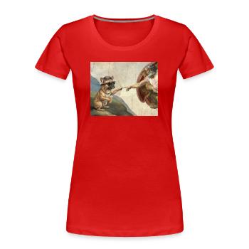 Hund Gottes Hand French Bulldog Hunde meme - Frauen Premium Bio T-Shirt - Rot - Vorne - Mia (176cm)