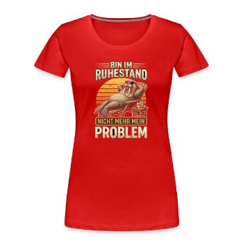 Ruhestand Walross Relax-Design - Frauen Premium Bio T-Shirt - Rot - Vorne - Mia (176cm)