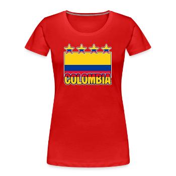 Colombian Flag Colombia Funny - Women's Premium Organic T-Shirt - red - Front - Mia (176cm)