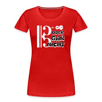Viola - bass clef or not at all - Women's Premium Organic T-Shirt - red - Front - Mia (176cm)