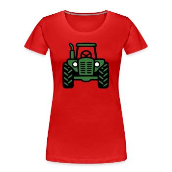 Tractor Front View Logo - Women's Premium Organic T-Shirt - red - Front - Mia (176cm)