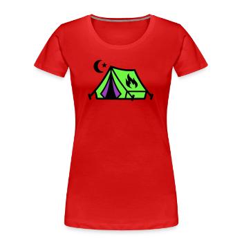 Icône du Festival du feu de camp de la tente - T-shirt bio Premium Femme - rouge - Devant - Mia (176cm)