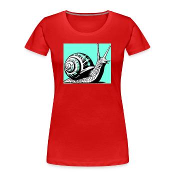 Snail - Women's Premium Organic T-Shirt - red - Front - Mia (176cm)