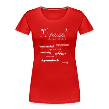 Widder_Sternzeichen - Frauen Premium Bio T-Shirt - Rot - Vorne - Mia (176cm)
