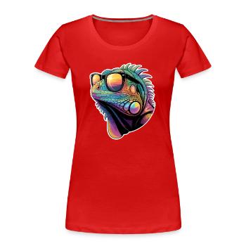 Leguane Sprüche Leguane Lustiges Leguane Geschenk  - Frauen Premium Bio T-Shirt - Rot - Vorne - Mia (176cm)