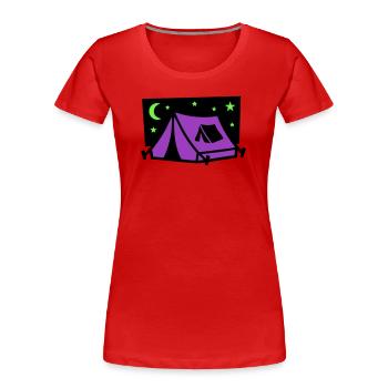 Festival Tent Night Logo - Women's Premium Organic T-Shirt - red - Front - Mia (176cm)