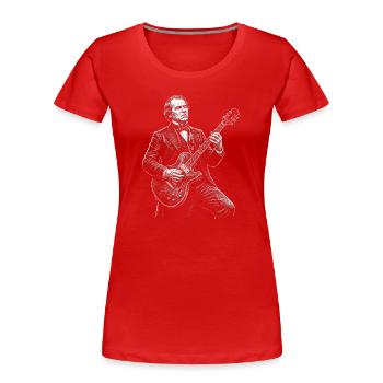 Andrew Johnson Guitare - T-shirt bio Premium Femme - rouge - Devant - Mia (176cm)