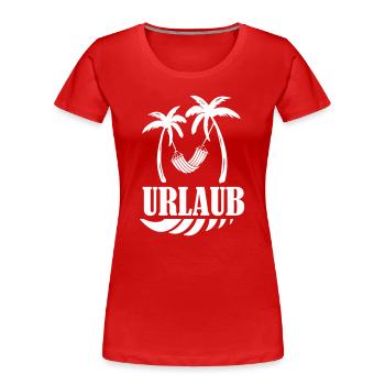Palmenurlaub Hängematte Design - Frauen Premium Bio T-Shirt - Rot - Vorne - Mia (176cm)