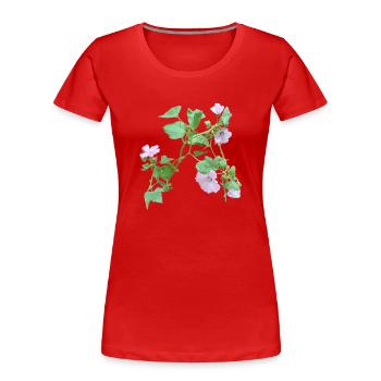 Photo of my self sown mallows - Women's Premium Organic T-Shirt - red - Front - Mia (176cm)