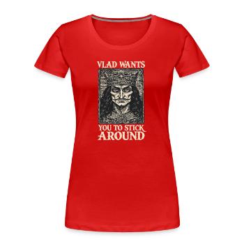 Vlad – King of Darkness - Women's Premium Organic T-Shirt - red - Front - Mia (176cm)