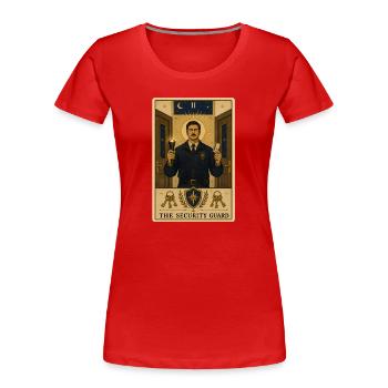 Wachmann | Sicherheit Tarot - Frauen Premium Bio T-Shirt - Rot - Vorne - Mia (176cm)