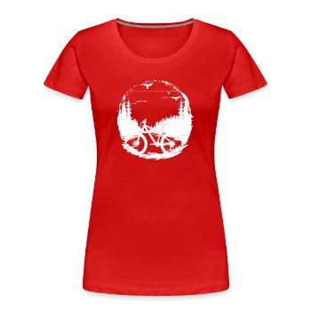 Illustration de VTT - T-shirt bio Premium Femme - rouge - Devant - Mia (176cm)