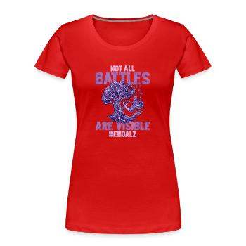 Les luttes invisibles d’Endalz contre la démence - T-shirt bio Premium Femme - rouge - Devant - Mia (176cm)
