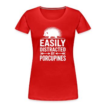 Don des proverbes du porc-épic - T-shirt bio Premium Femme - rouge - Devant - Mia (176cm)