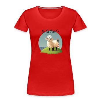 Ei Ei Käpt’n – Lustiges Schaf Design - Frauen Premium Bio T-Shirt - Rot - Vorne - Mia (176cm)